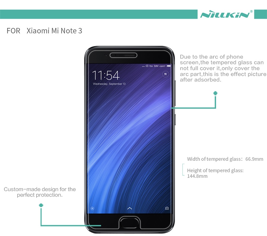 Загартоване скло Nillkin for XIAOMI Mi Note 3 H + PRO Anti-Explosion Glass H + PRO-SP XM-NOTE 3 характеристики