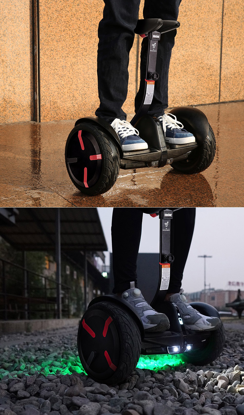 Самобалансуючий скутер Ninebot mini Pro мокра дорога та гравій