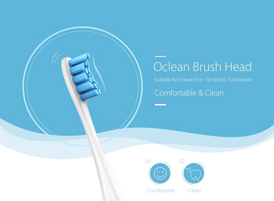 Насадка для зубной щетки Oclean P1S1 Clean brush head крупным планом