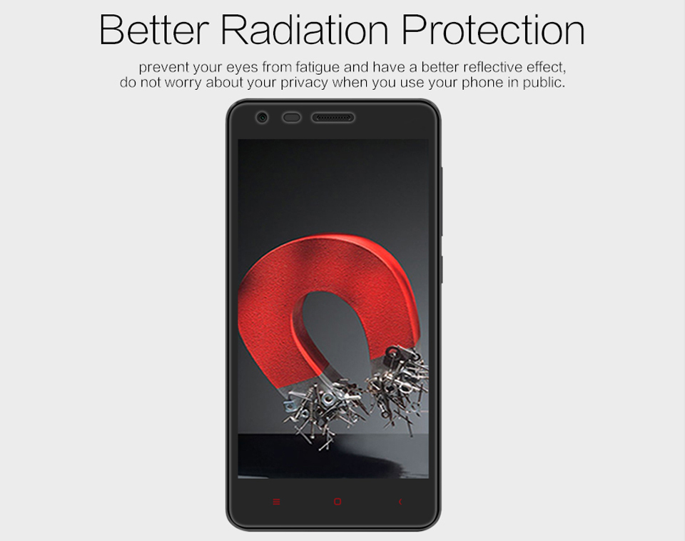 Защитная матовая пленка Nillkin Redmi 2 Crystal Whole Set Version с изображением магнита на экране смартфона