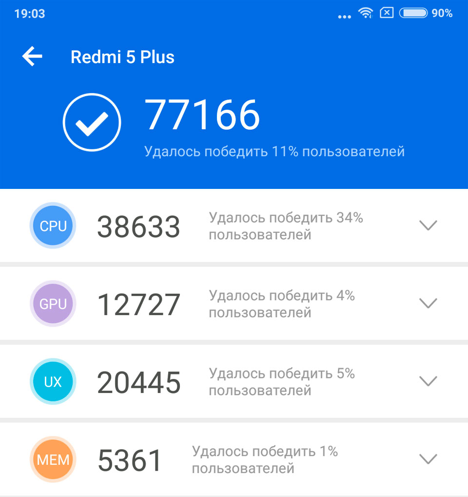Redmi5Plus бенчмарк AnTuTu