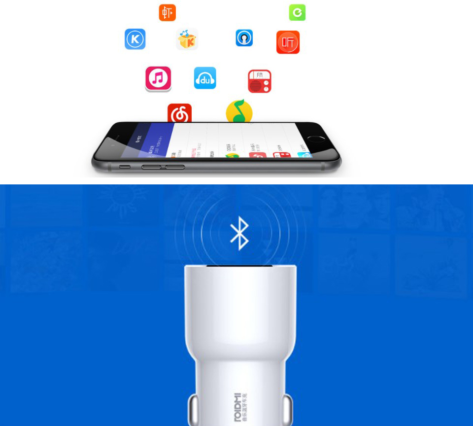 RoidMi 3S Bluetooth Car Трансмітер  доступ до цифрових аудіомереж