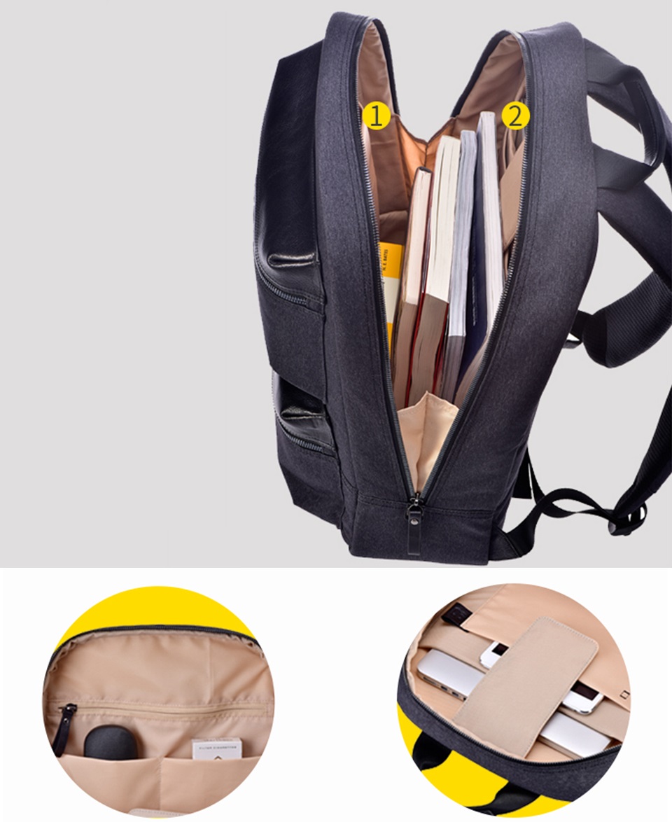 Рюкзак RunMi 90 Points Business Multi-function Backpack велике внутрішнє відділення