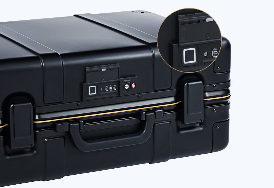 Валіза RunMi 90 Points Smart Metal Suitcase Fingerprint Unlock Black 20 "сканер відбитків пальців