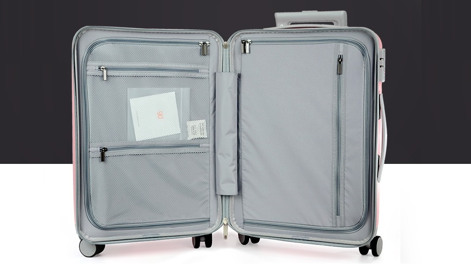 Чемодан RunMi 90 Points suitcase Maсaron Green 20" внутренняя отделка