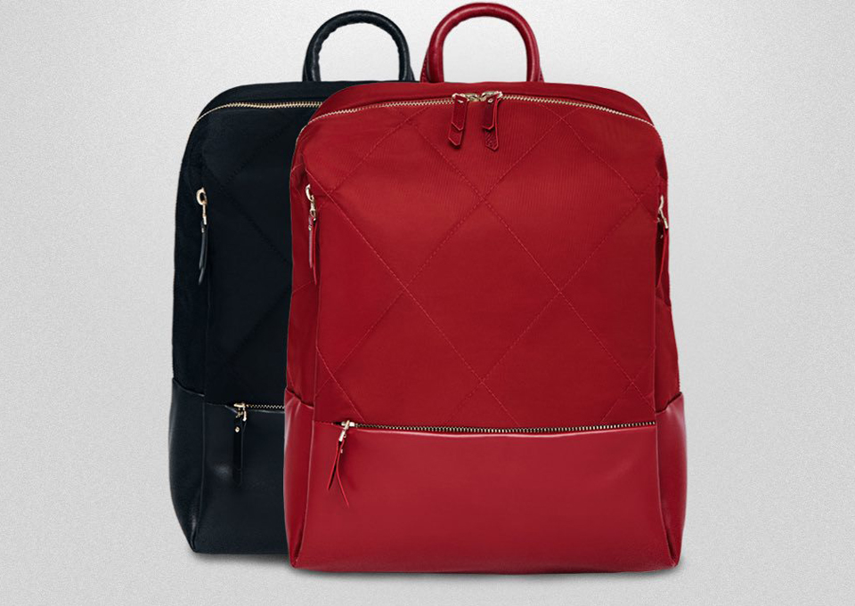 Рюкзак RunMi 90GOFUN Fashion city Lingge shoulder bag в чорному і червоному кольорі