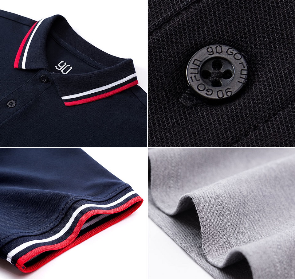 Футболка Runmi 90 Classic Lapel Polo Shirt елементи дизайну