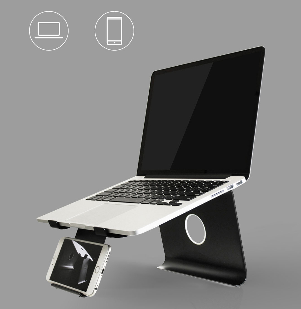 Підставка до ноутбука DiiZiGN MODEL N ноутбук і смартфон на підставці