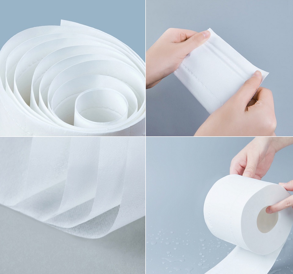 Туалетний папір Pomelo 4-х шарова White крупним планом