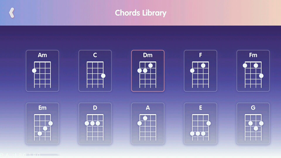 Populele U1 Smart Mini Guitar бібліотека акордів