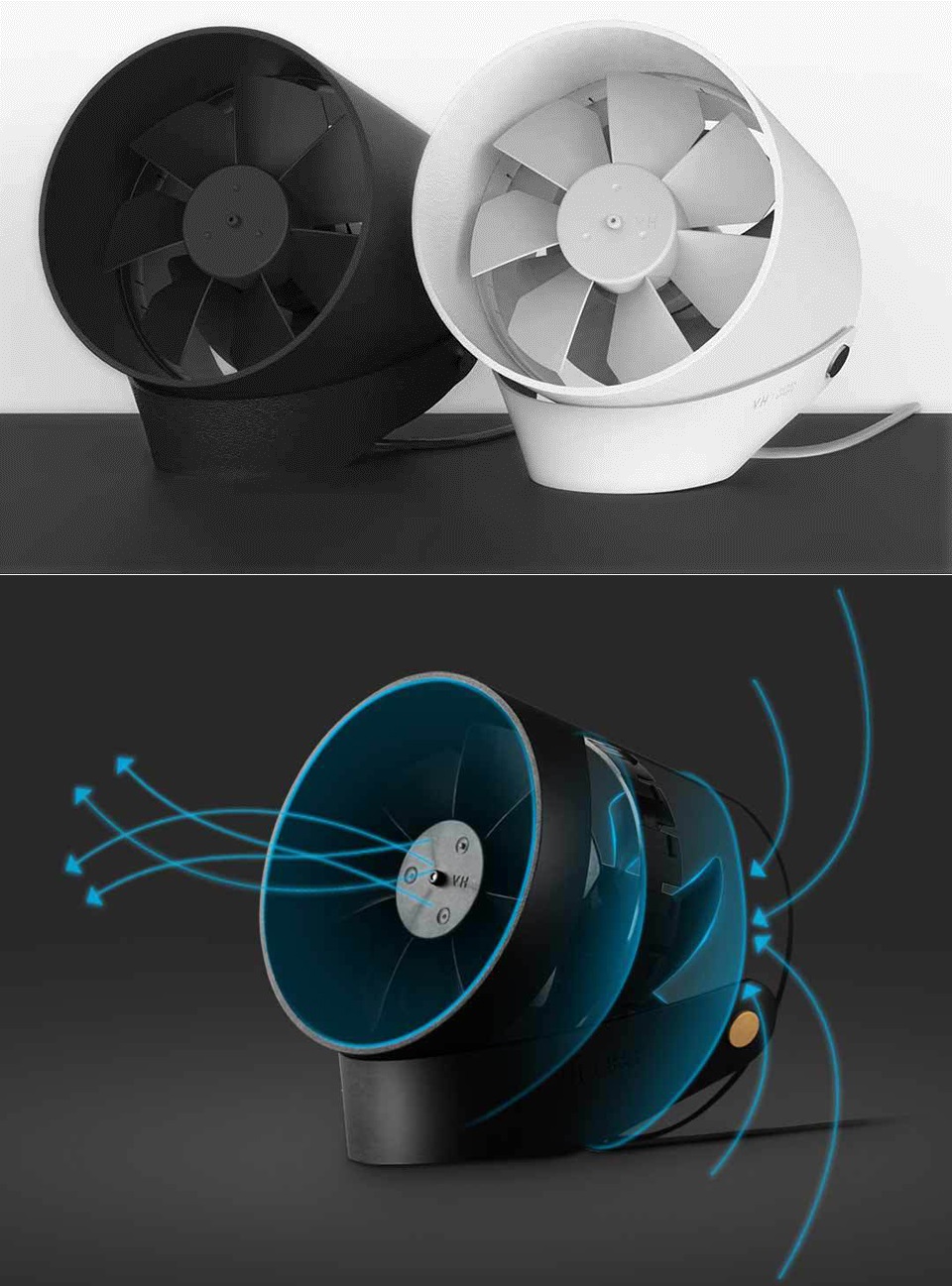 Вентилятор VH USB Futaba  в черном и белом цвете