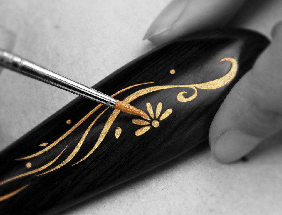 Дерев'яна гребінець для волосся XinZhi Ebony акриловий малюнок