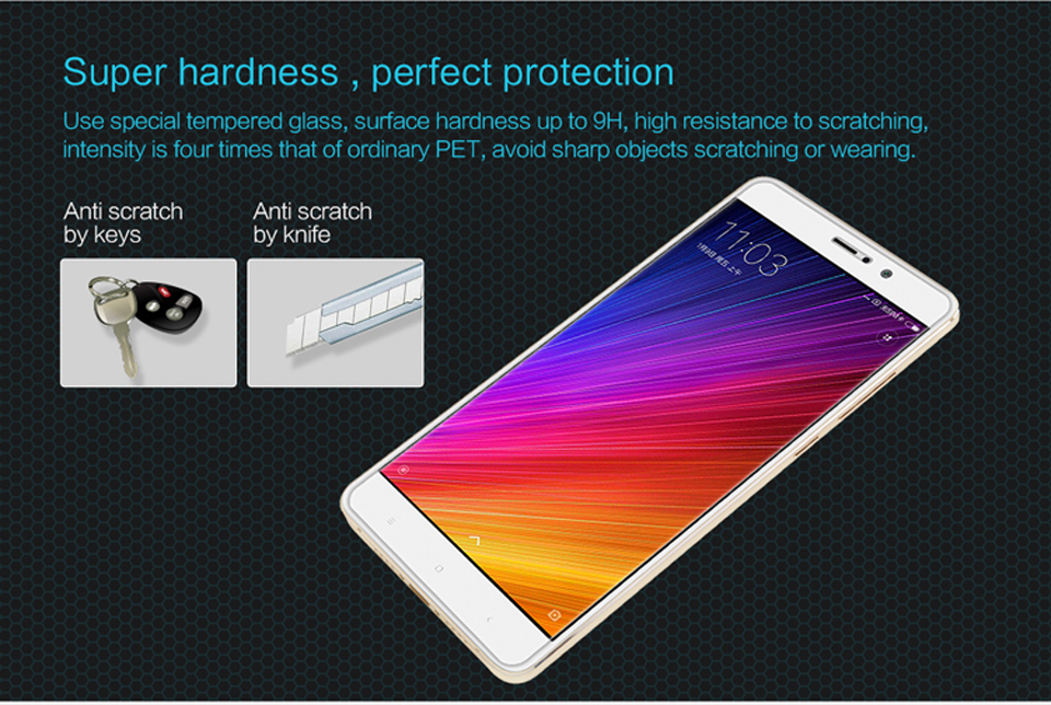 Защитное стекло Nillkin HG-SP XM для смартфонов Xiaomi 5S Plus олеофобное покрытие
