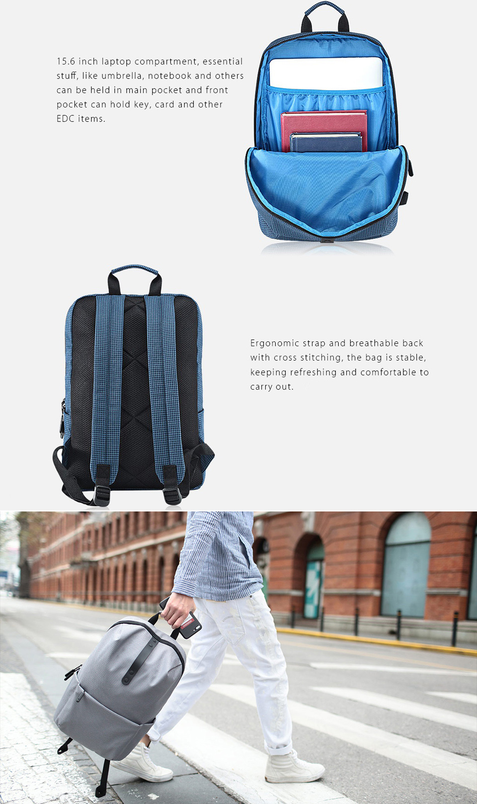 Рюкзак Xiaomi College Leisure Shoulder Bag внутрішні відділення