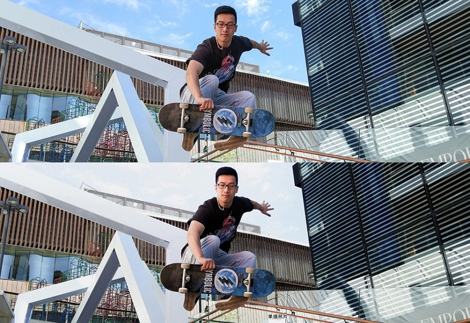 Смартфон Xiaomi Mi 5s Plus знімок з камери чоловік і скейтборд