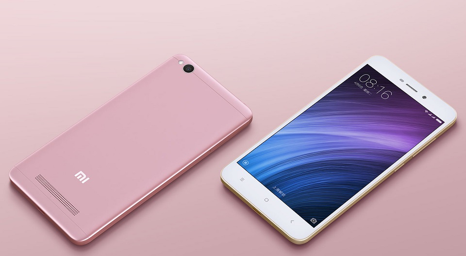 Смартфон Xiaomi Redmi 4A Pink 2/16 Gb с изображением смартфонов на поверхности