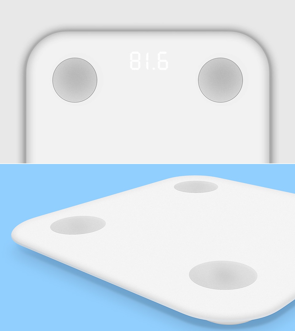 Ваги Xiaomi Smart Scale 2 відображення ваги на LED дисплеї