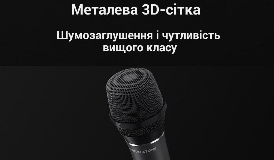 Комплект мікрофонів Thunderstone KTV professional wireless microphone металева 3D-сітка