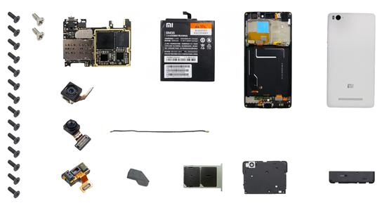 Разборка Xiaomi Mi4C - все детали смартфона вместе
