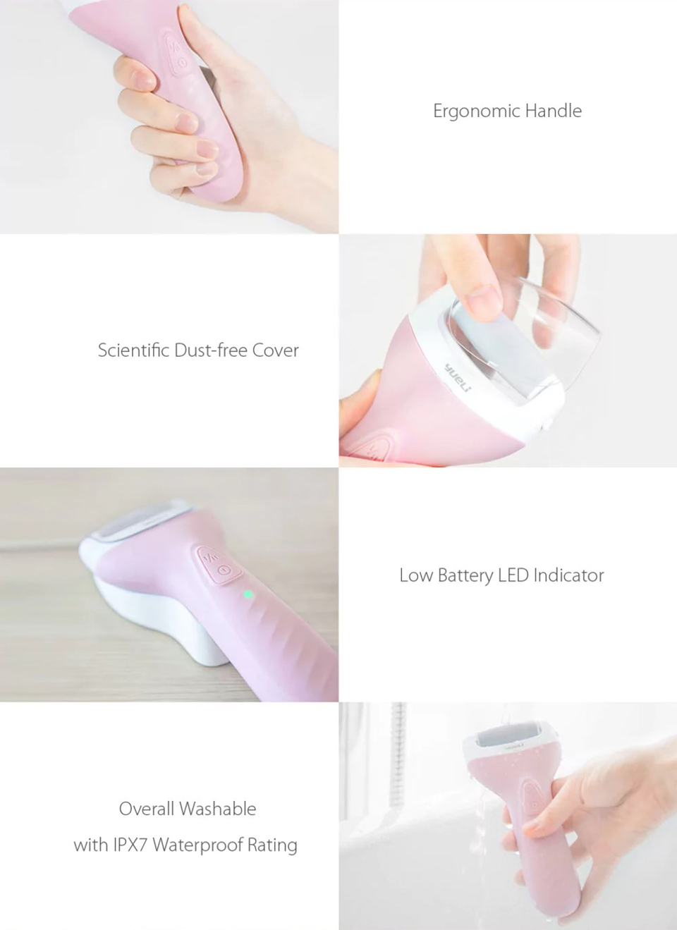 Електрична роликова пилка Yueli Electric Water-Proof Foot Pedicurer лементи дизайну