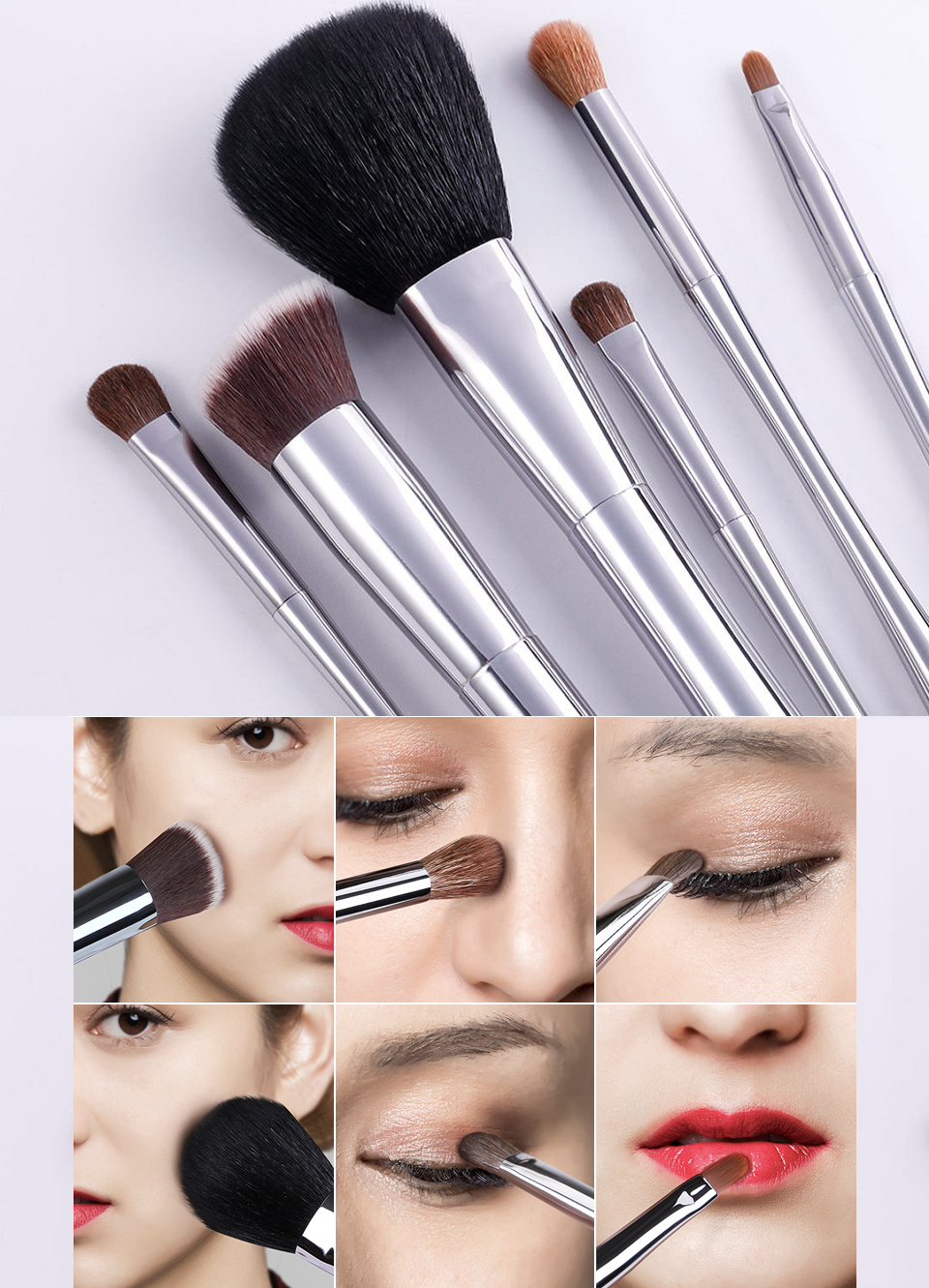 Набор кисточек для макияжа Xiaomi DUcare High-end Brushes (Pack of 6pcs) U602-B-XM макияж
