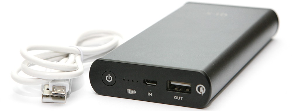 Внешний аккумулятор (Power Bank) PowerPlant Q1S Quick-Charge 2.0 10200 mAh (DV00PB0005) с кабелем