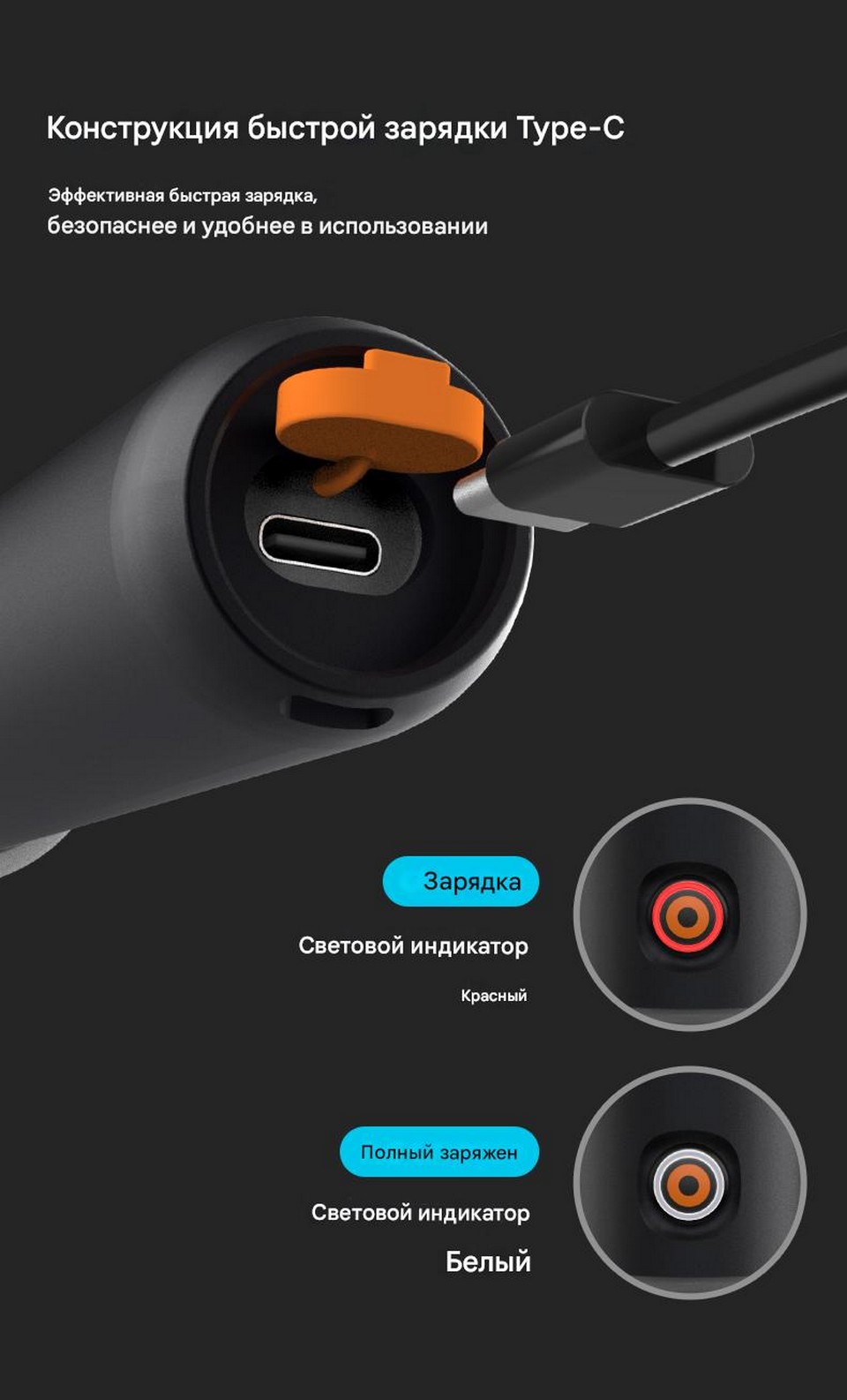 Фонарик Xiaomi JIMIHOME Flashlight Black JM-G3801_зарядка