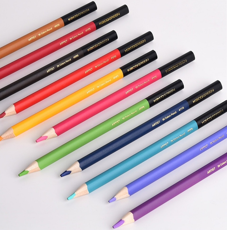 Набір кольорових олівців Xiaomi KACO Art Color 36 Colored Pencil вид зверху