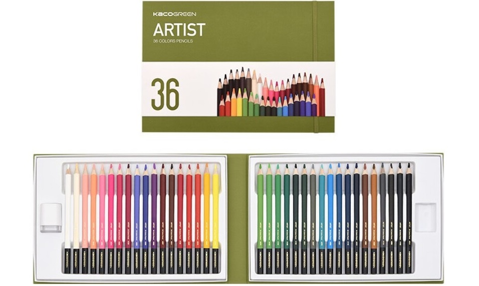Набор цветных карандашей Xiaomi KACO Art Color 36 Colored Pencil крупным планом
