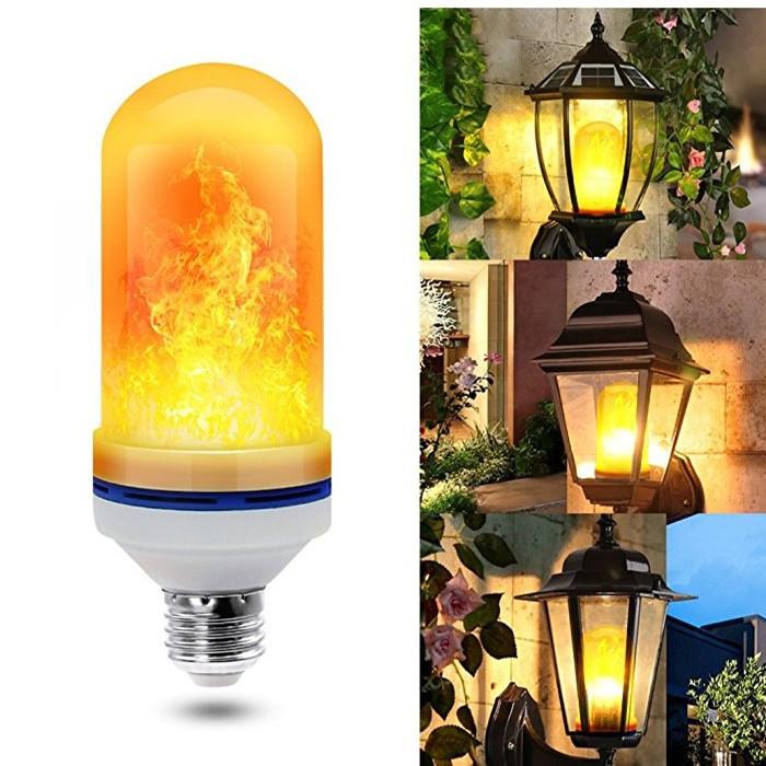 Лампа LED Flame Effect Flickering Fire Light Bulb with Gravity Sensor Yellow Flame абажури
