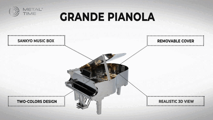 Колекційна модель Metal Time Grande Pianola MT011 у різних ракурсах