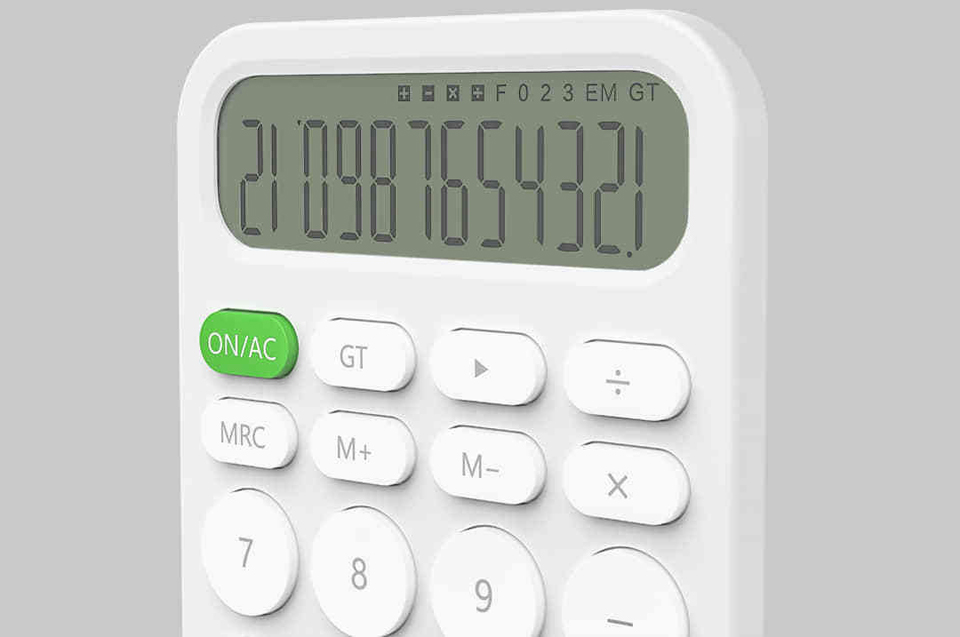 Калькулятор MiiiW Mini MWSC01 White дисплей