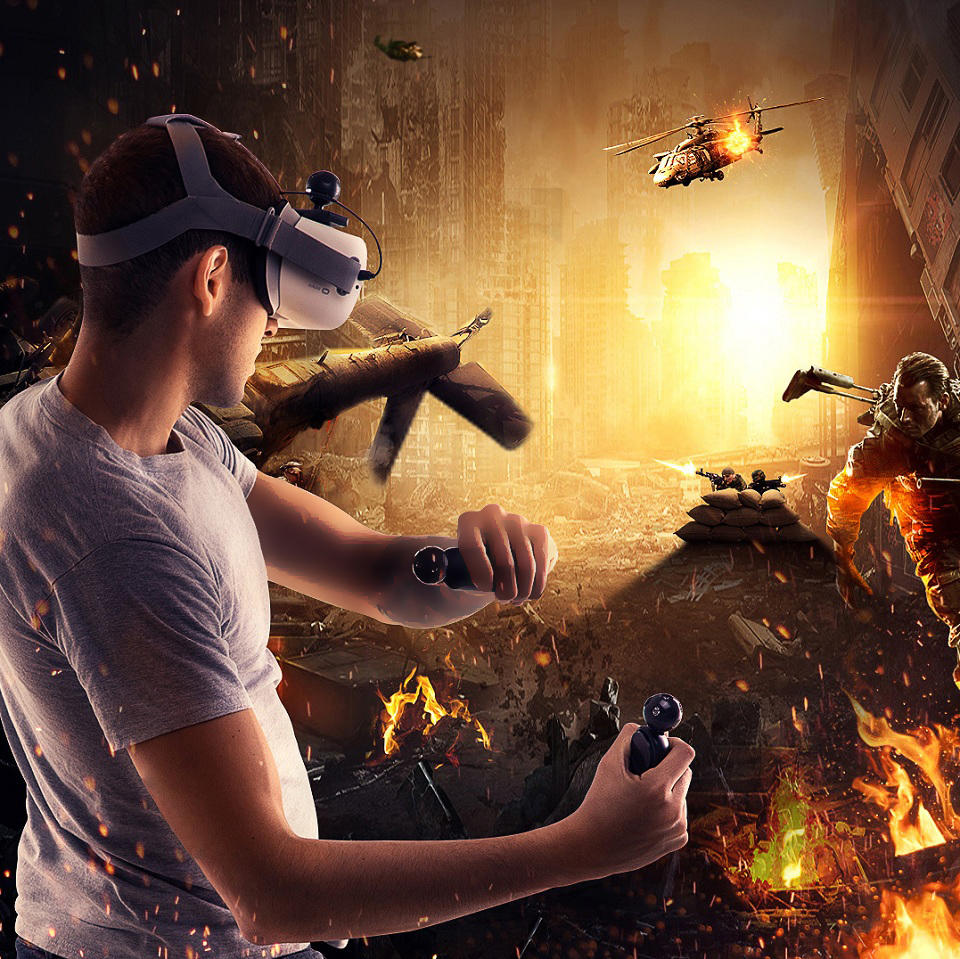 Интерактивный комплект NOLO CV1 Smart VR в игровом пространстве