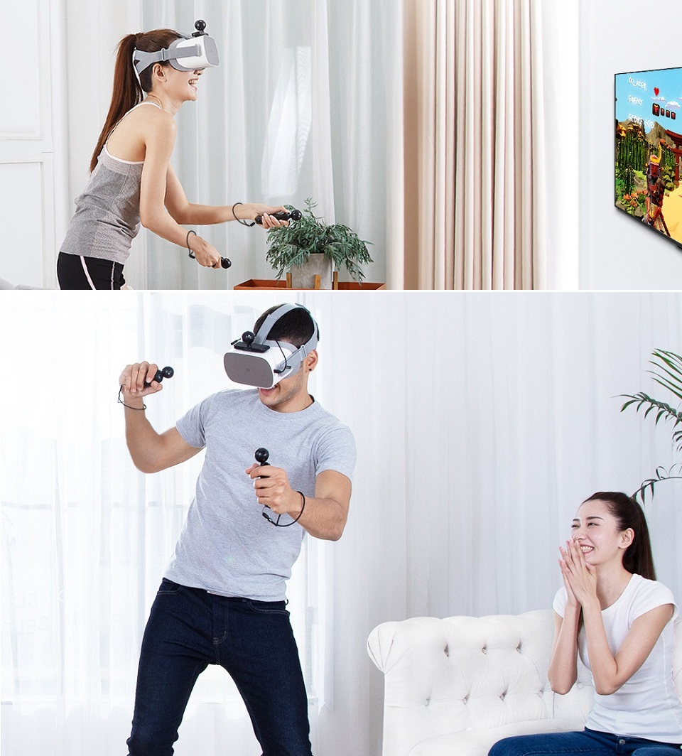 Интерактивный комплект NOLO CV1 Smart VR процесс игры в комнате