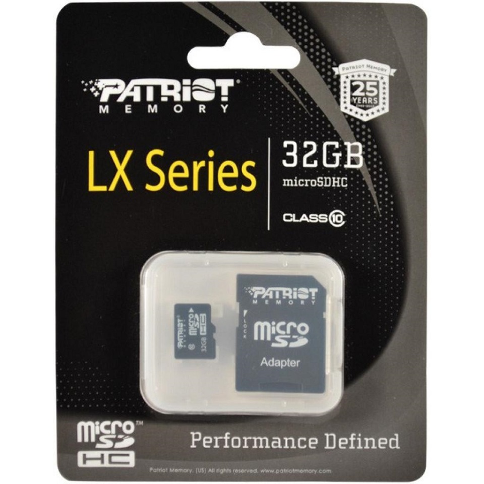 Карта пам'ятi Patriot LX Series microSDHC 32GB Class 10 + SD в упаковці