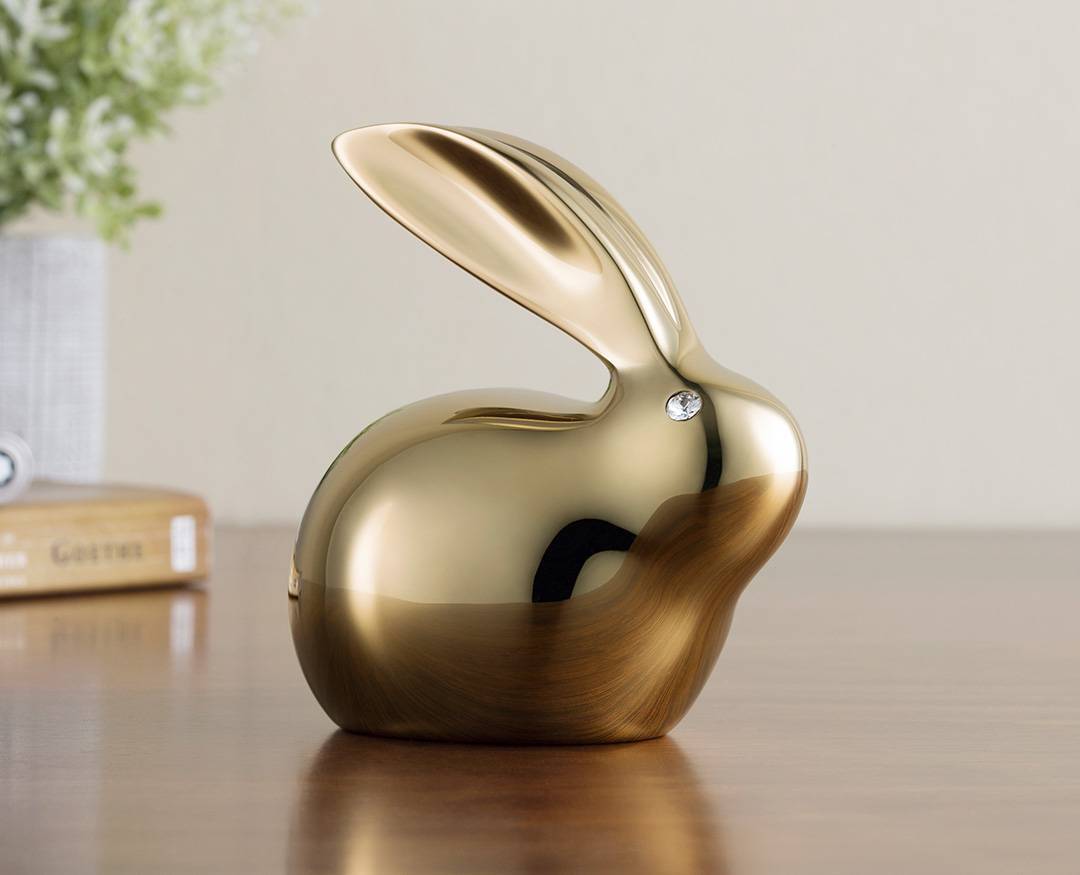 TONGSHIFU Crystal Copper Bunny Gold  елітна мідна статуетка