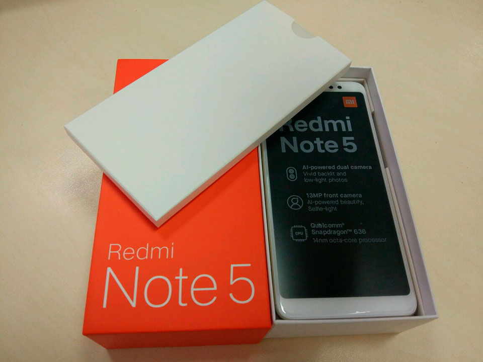 Redmi Note 5 пакування