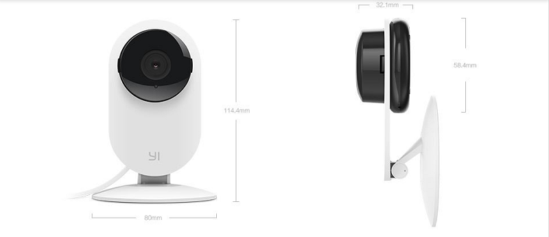YI IP Smart webcam Night размеры