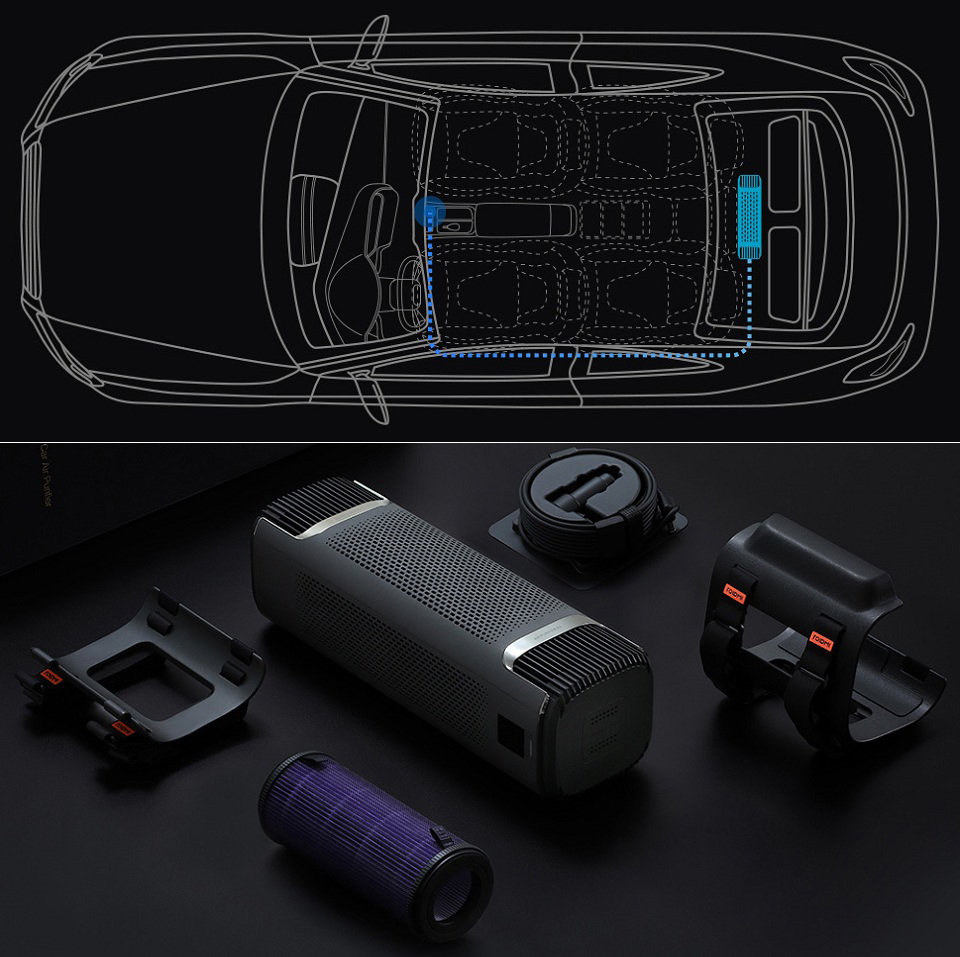 Автомобильный очиститель воздуха Roidmi P8s Black комплектация