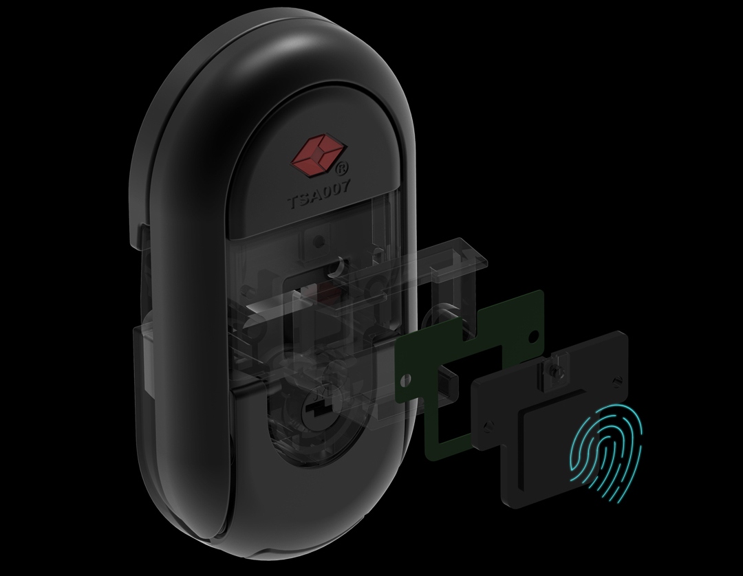 RunMi 90 PC Smart Suitcase замок со сканером отпечатков пальцев