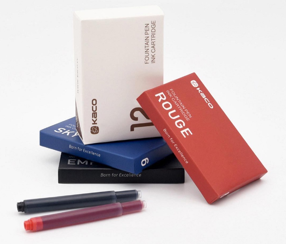 Набір картриджів KACO для перових ручок SKY Pens 12pcs Black / Black комплект і упаковка