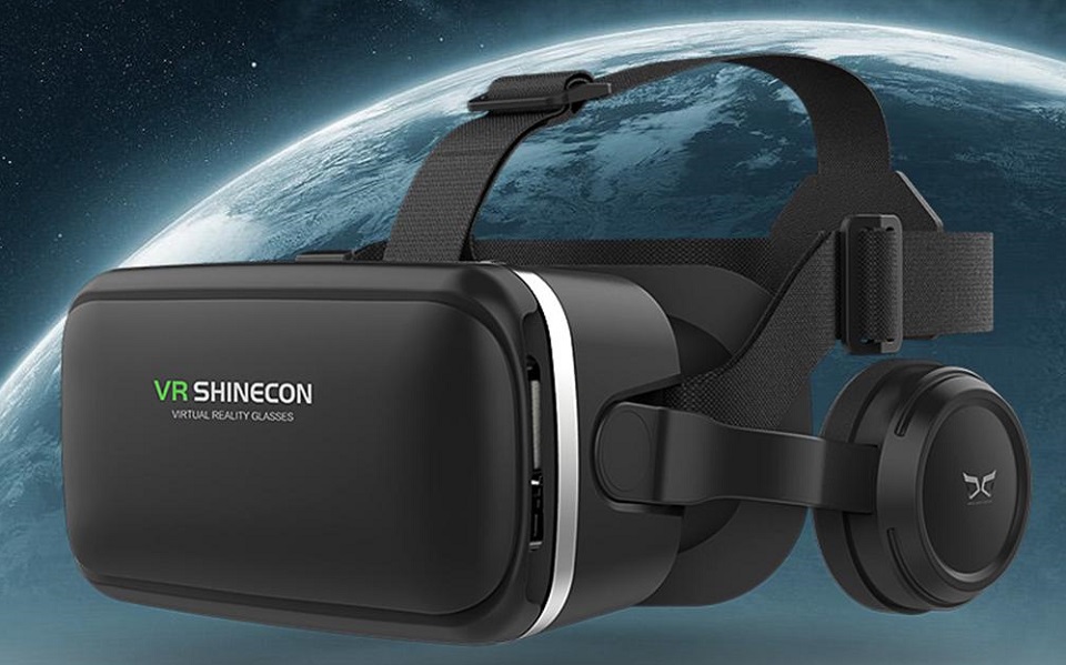 Гарнітура віртуальної реальності Shinecon SC-G04E з навушниками Black крупним планом