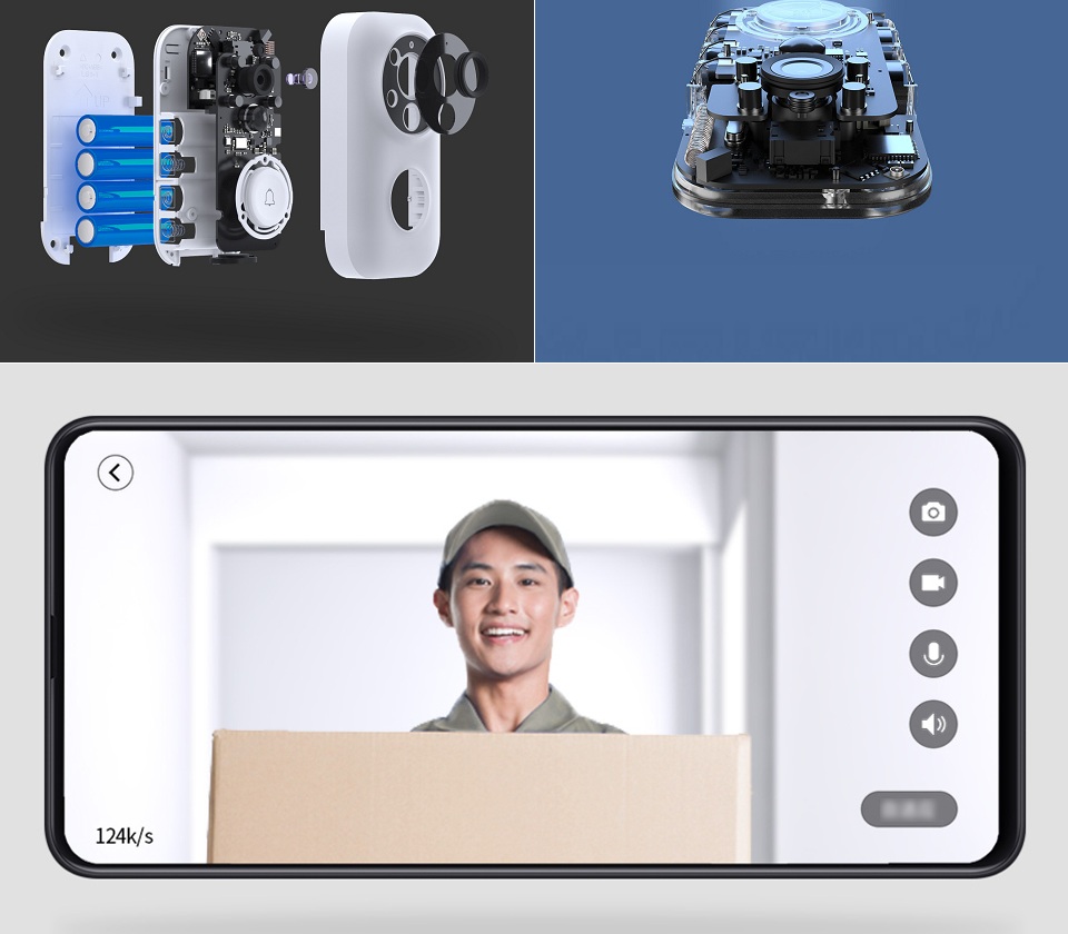 Дверний відеодзвінок Smart video doorbell елементи конструкції