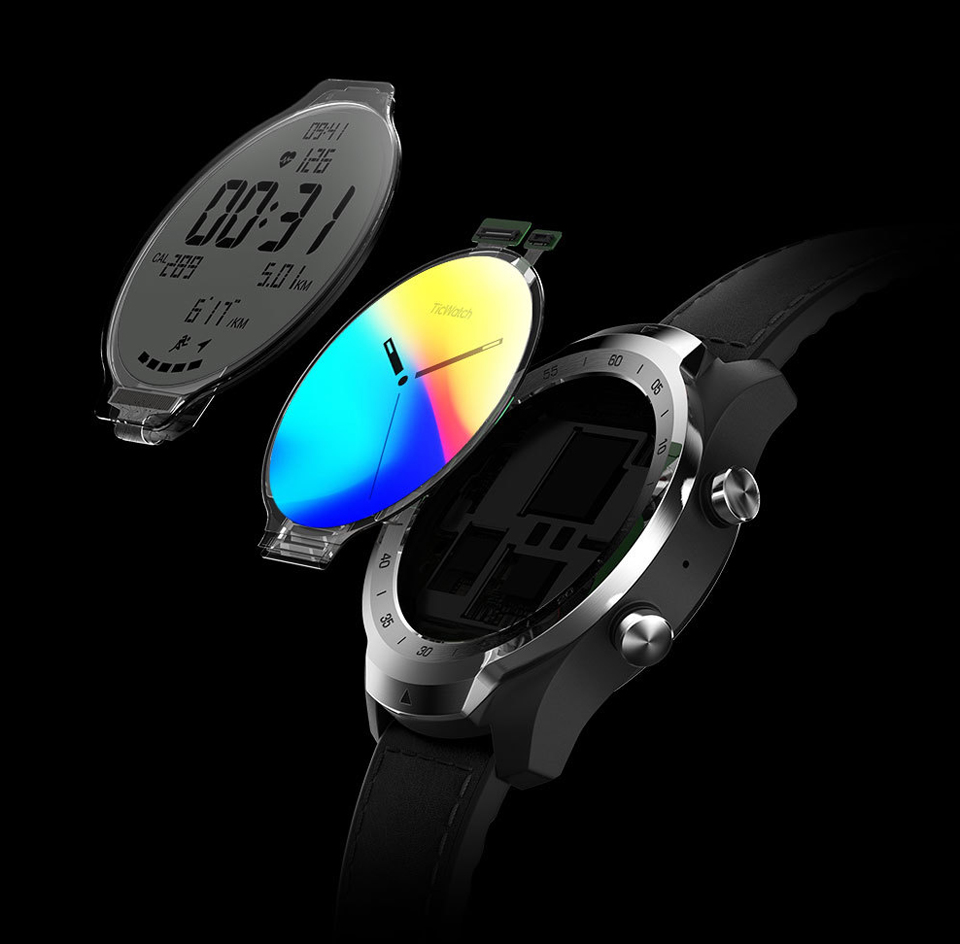 Розумні годинник TicWatch Pro Black WF 12096 два дисплея