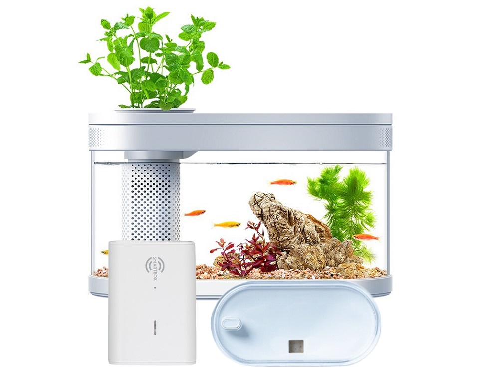 Автоматична годівниця для акваріума + Wi-Fi Xiaomi Descriptive Geometry Eco Fish Tank Pro White HF-JHYJ007 AF100 крупним планом