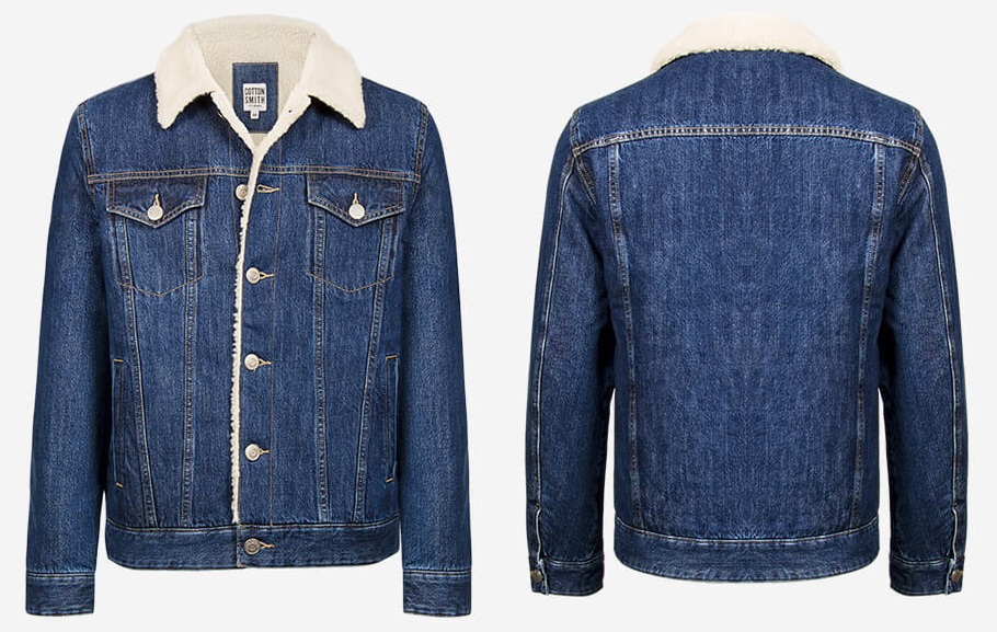 Зимова джинсова куртка Cottonsmith з різних ракурсів