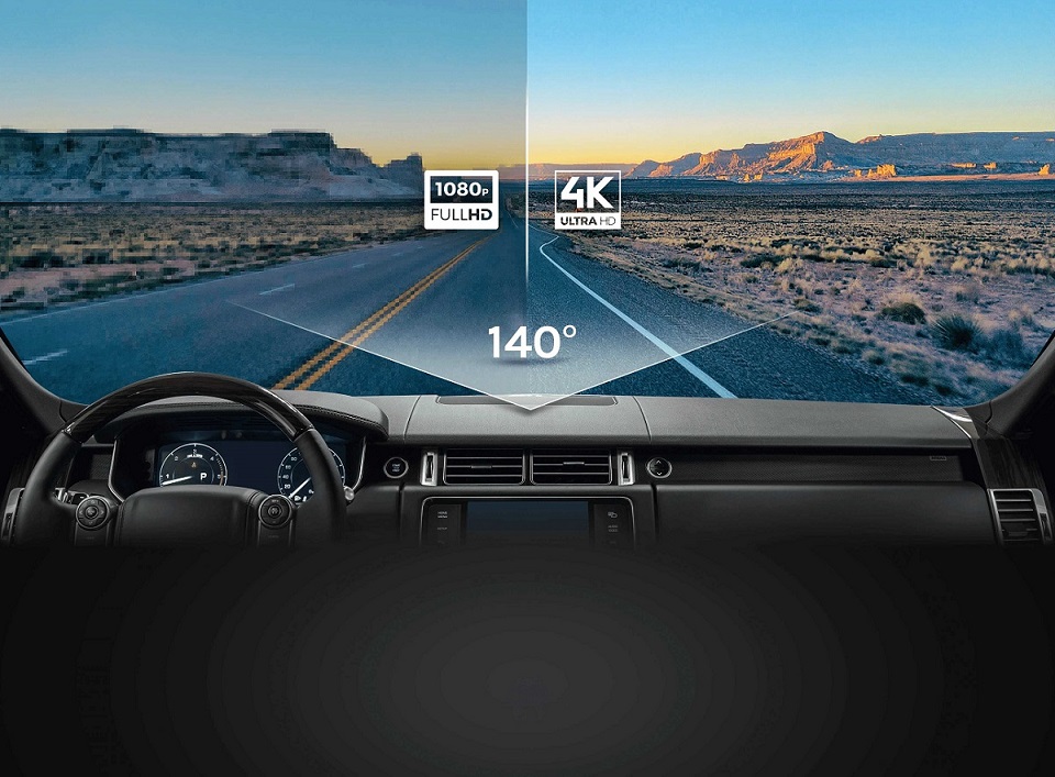 Автомобільний відеореєстратор Xiaomi 70Mai A800 4K GPS Dash Cam Set (+ камера Midrive RC06) кут огляду