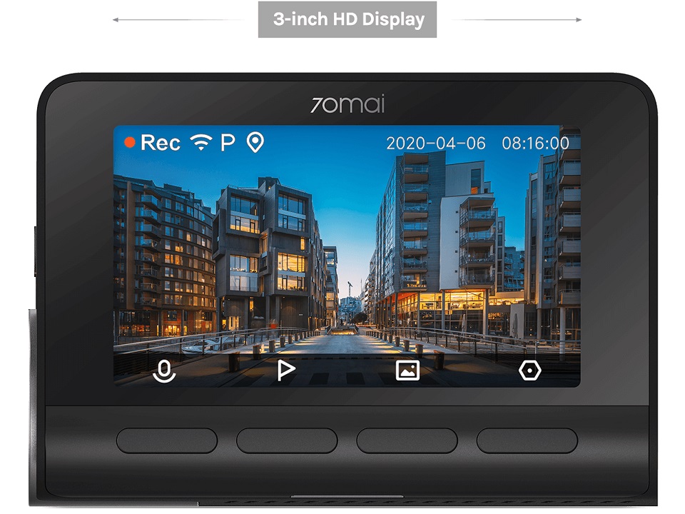 Автомобильный видеорегистратор Xiaomi 70mai Dash Cam A800S (1 camera) дисплей