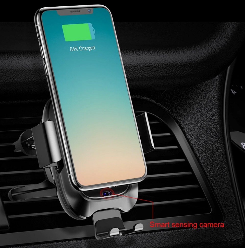 Автотримач для смартфону Xiaomi Baseus Wireless Charger Smart Vehicle Holder (WXZN-01) Black заряджання смартфона