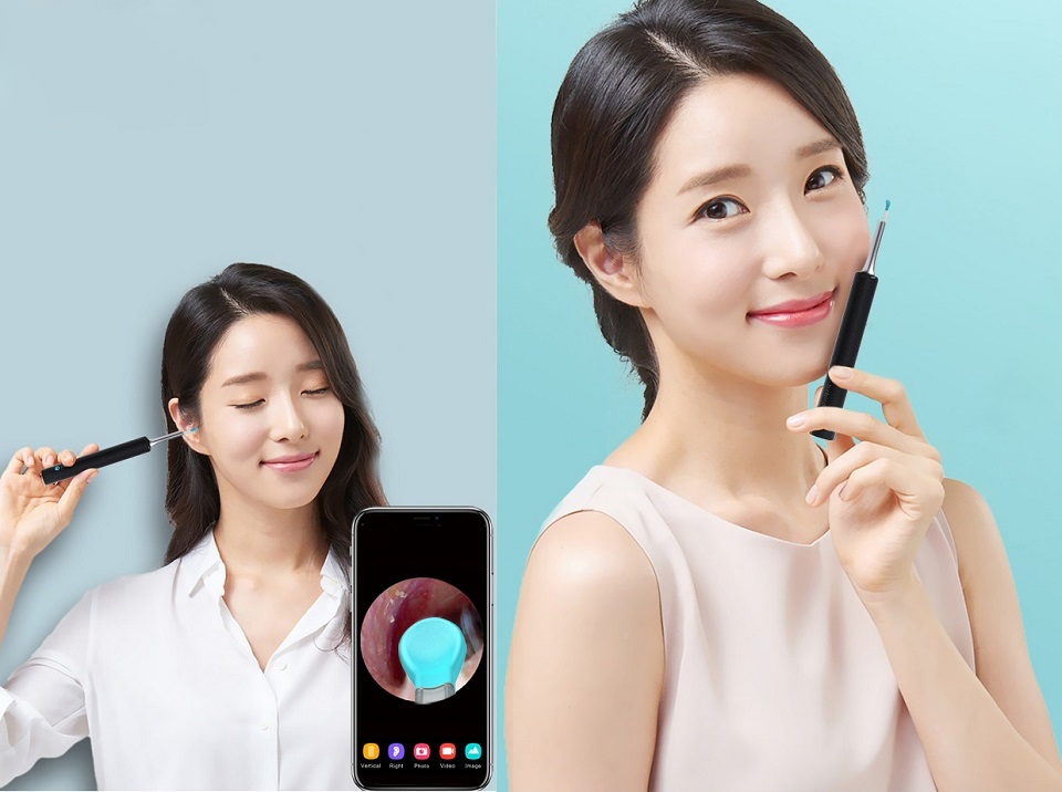 Умная ушная палочка Xiaomi Bebird Smart Visual Ear Cleaner C3 в руке у девушки